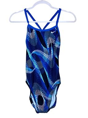 Nike Blue Multi Strappy One-Piece Swimsuit